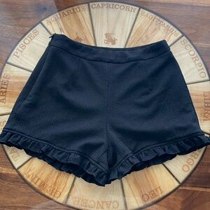 Black ruffle shorts